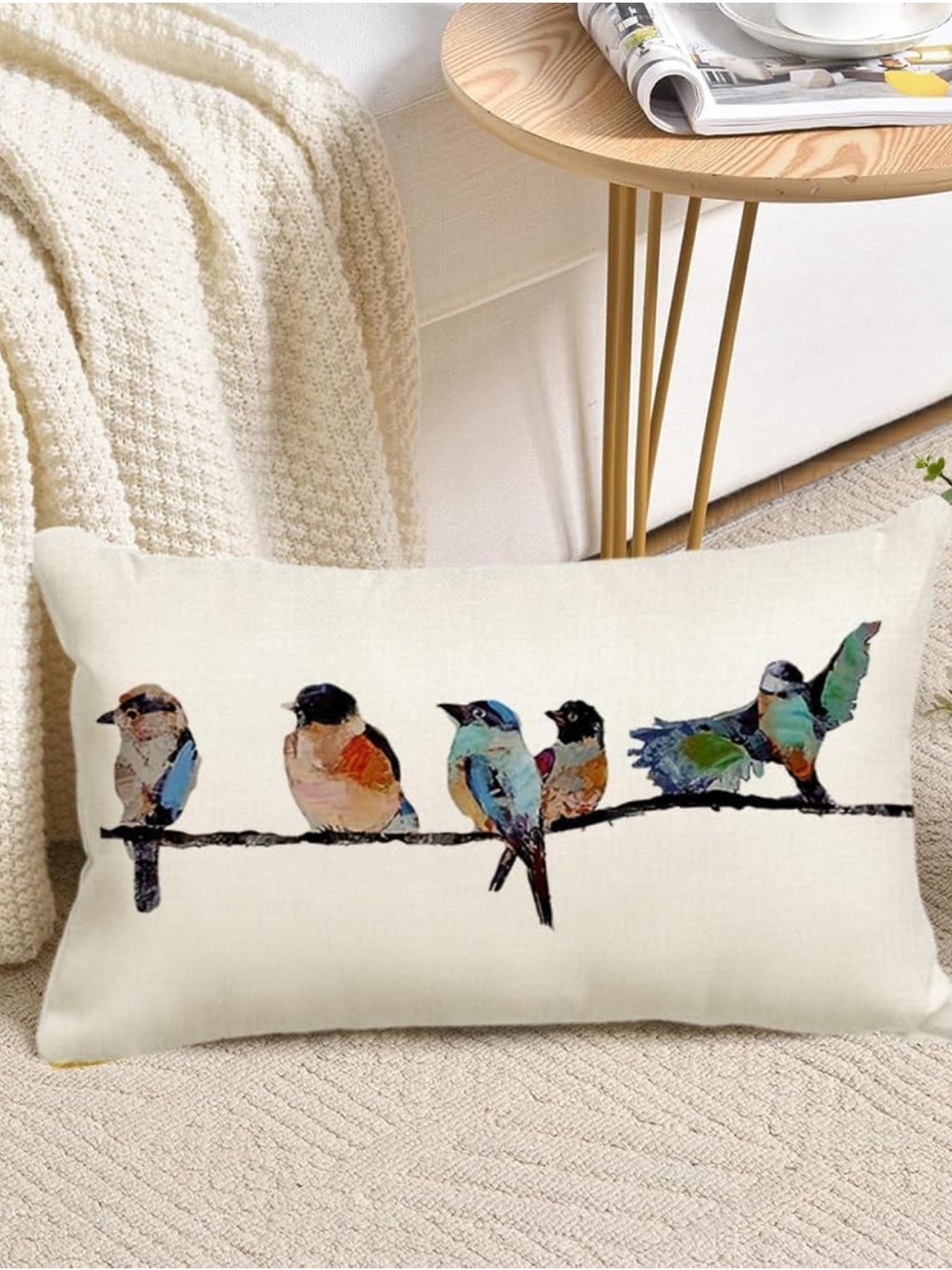 Set of 2 | Birds pillow covers | 12” x 20”